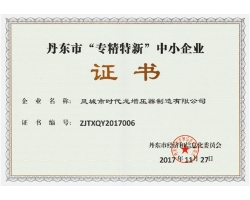 Awarded Dandong City specializes in special new small and medium enterprises company